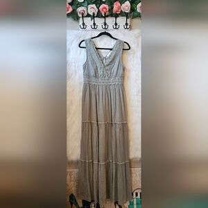 Rebellion Boho Longline Lace-Trim Maxi Dress